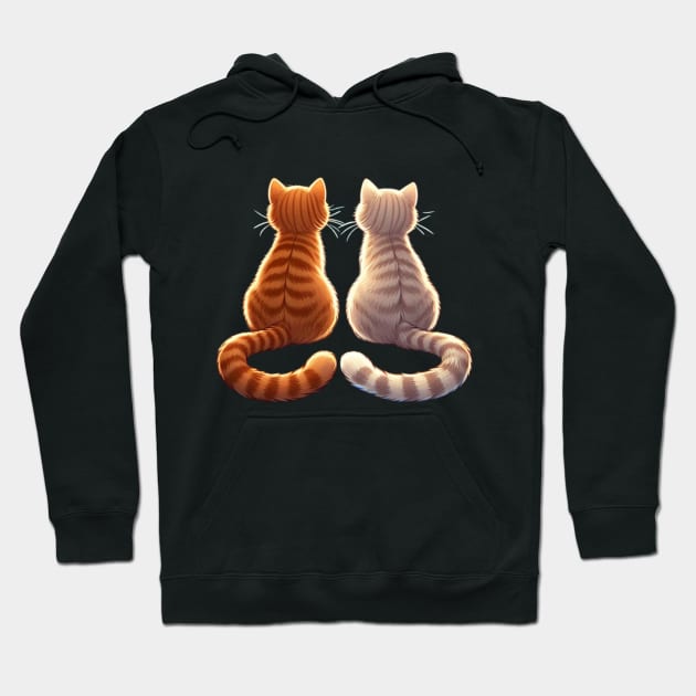 Cat Heart Design Tails Hoodie by Divineshopy